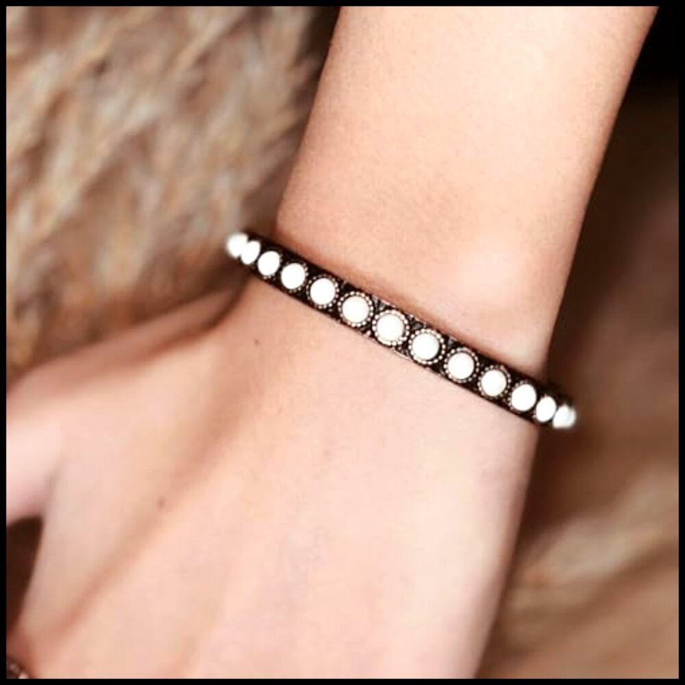 Boho Cuff Bracelet Elastic Adjustable Wristband R… - image 3